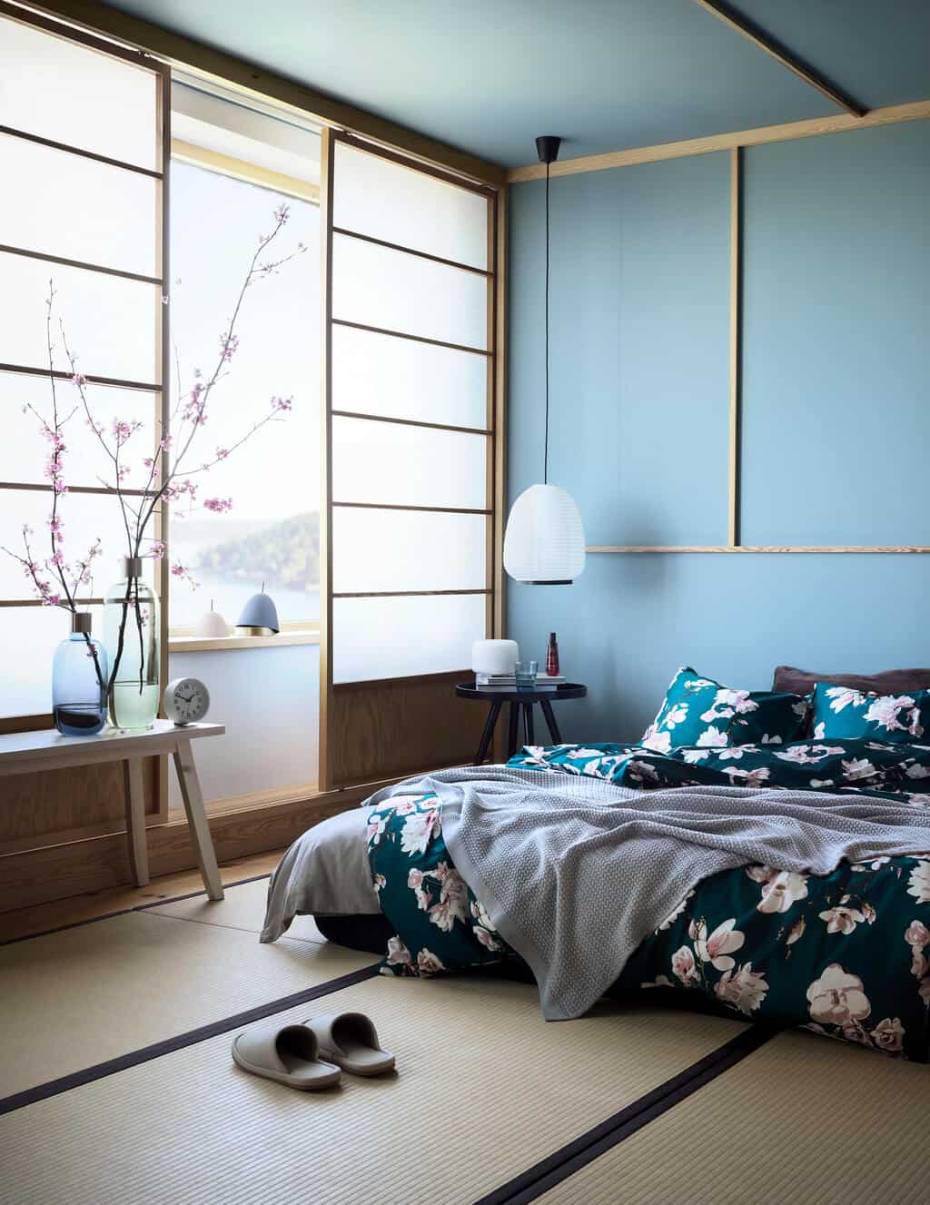 Bilik Tidur Jepun dengan Tema Bunga