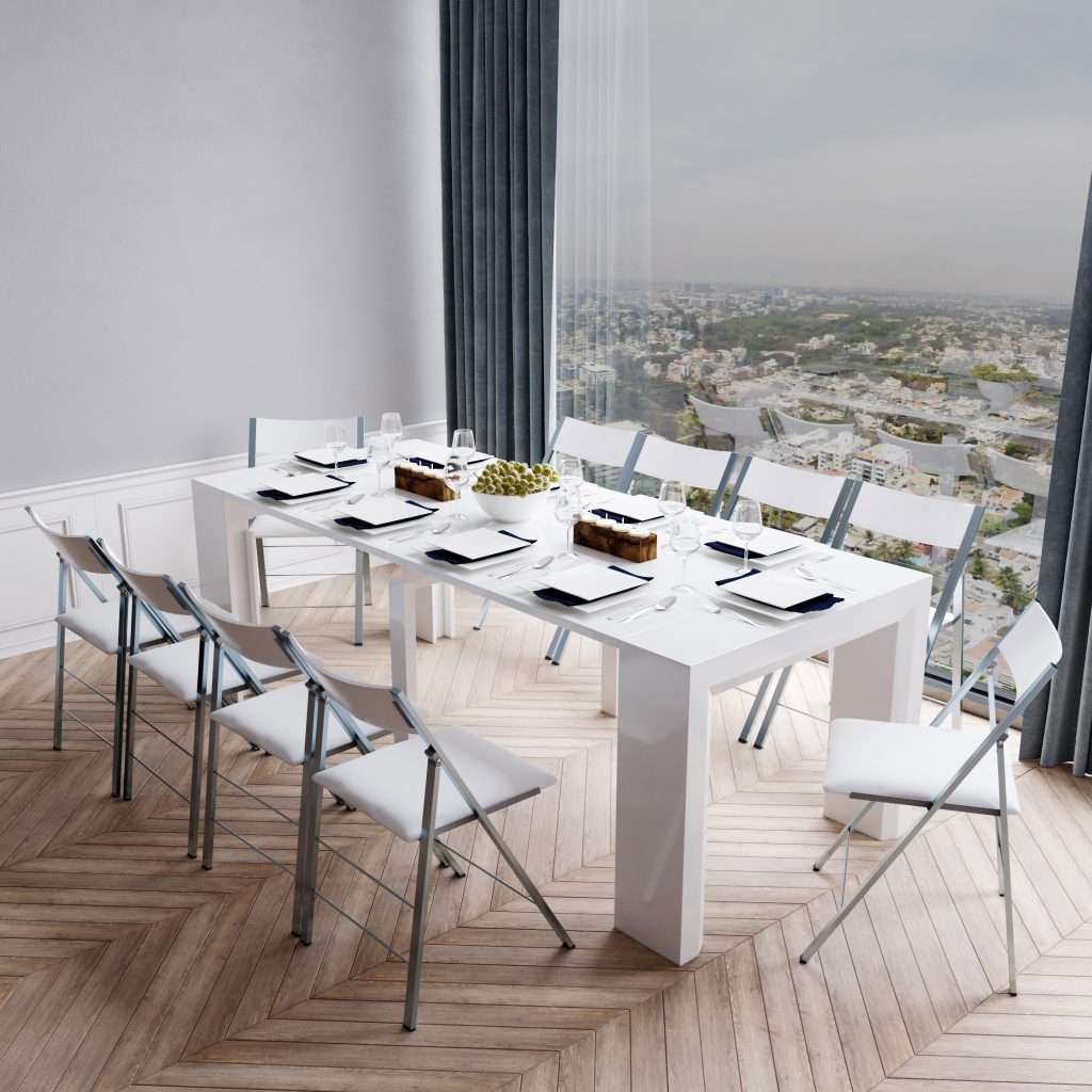 Ruang Makan Scandinavian dengan Kerusi Lipat