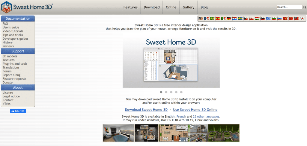 Perisian Reka Bentuk Dalaman Sweet Home 3D