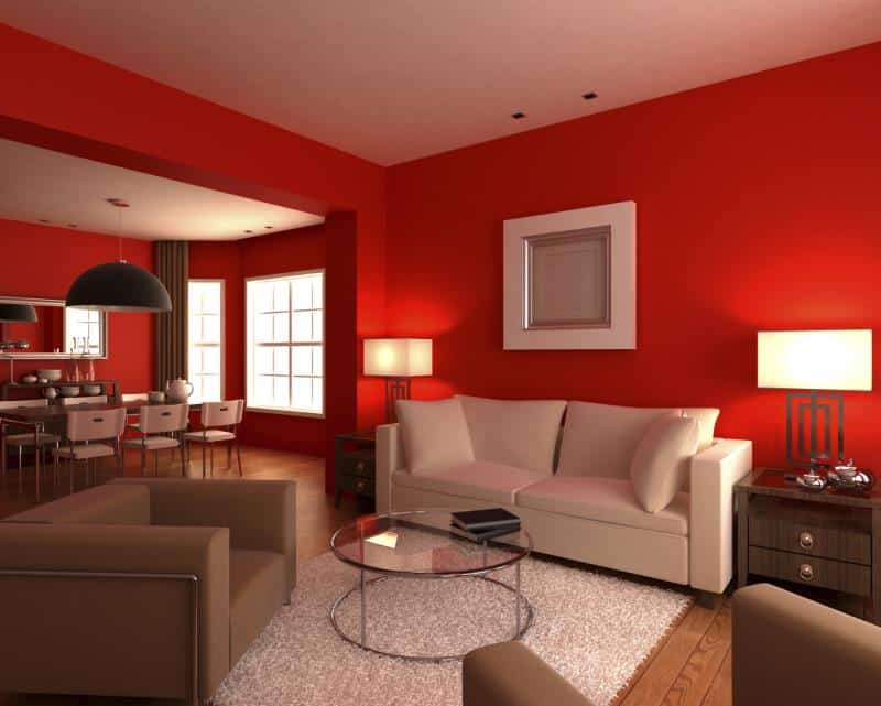 idea cat dinding warna merah
